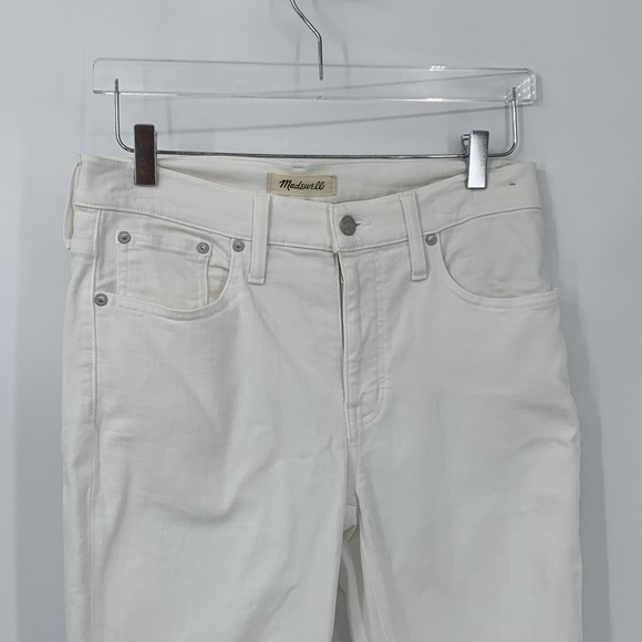 Madewell Mid-rise Kick out ankle jeans white denim bootcut flare women 28 - Picture 3 of 9